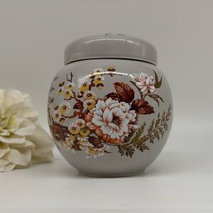 Vintage Sadler Retro Ginger Jar, Autumn Floral Design, Kitchen Storage